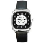 Black And White Simple Make Me Smile T Shirt 20250203 014057 0000 Square Metal Watch