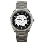 Black And White Simple Make Me Smile T Shirt 20250203 014057 0000 Sport Metal Watch