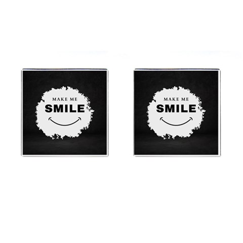 Black And White Simple Make Me Smile T Shirt 20250203 014057 0000 Cufflinks (Square) from ArtsNow.com Front(Pair)