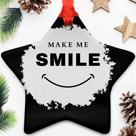 Black And White Simple Make Me Smile T Shirt 20250203 014057 0000 Star Ornament (Two Sides) from ArtsNow.com Front