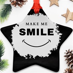 Black And White Simple Make Me Smile T Shirt 20250203 014057 0000 Star Ornament (Two Sides) from ArtsNow.com Front