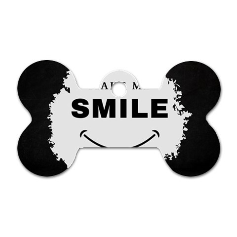 Black And White Simple Make Me Smile T Shirt 20250203 014057 0000 Dog Tag Bone (One Side) from ArtsNow.com Front