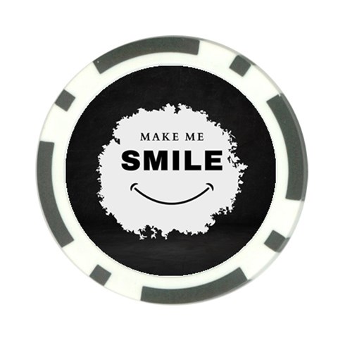 Black And White Simple Make Me Smile T Shirt 20250203 014057 0000 Poker Chip Card Guard from ArtsNow.com Front