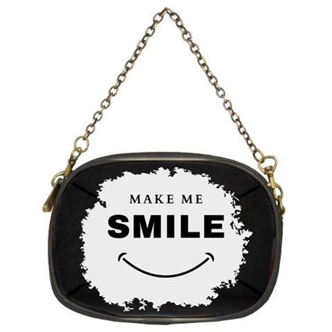 Black And White Simple Make Me Smile T Shirt 20250203 014057 0000 Chain Purse (Two Sides) from ArtsNow.com Back