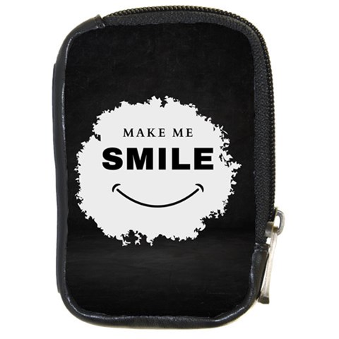 Black And White Simple Make Me Smile T Shirt 20250203 014057 0000 Compact Camera Leather Case from ArtsNow.com Front