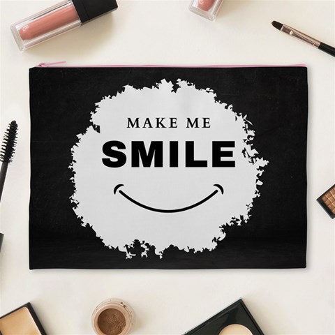 Black And White Simple Make Me Smile T Shirt 20250203 014057 0000 Cosmetic Bag (XL) from ArtsNow.com Front