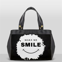 Black And White Simple Make Me Smile T Shirt 20250203 014057 0000 Oversize Office Handbag (2 Sides) from ArtsNow.com Front