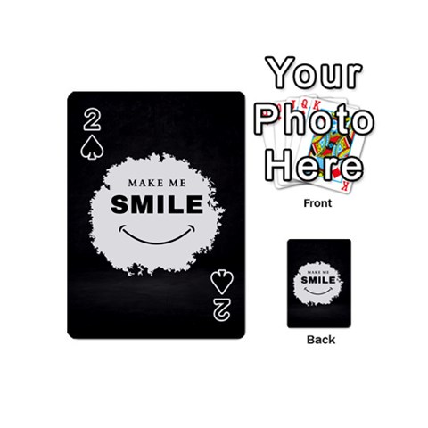 Black And White Simple Make Me Smile T Shirt 20250203 014057 0000 Playing Cards 54 Designs (Mini) from ArtsNow.com Front - Spade2