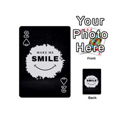 Black And White Simple Make Me Smile T Shirt 20250203 014057 0000 Playing Cards 54 Designs (Mini) from ArtsNow.com Front - Spade2