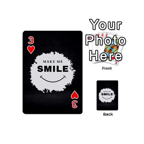 Black And White Simple Make Me Smile T Shirt 20250203 014057 0000 Playing Cards 54 Designs (Mini) from ArtsNow.com Front - Heart3