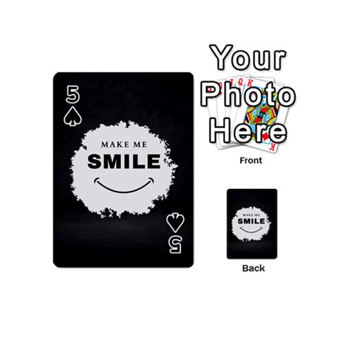 Black And White Simple Make Me Smile T Shirt 20250203 014057 0000 Playing Cards 54 Designs (Mini) from ArtsNow.com Front - Spade5