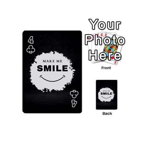 Black And White Simple Make Me Smile T Shirt 20250203 014057 0000 Playing Cards 54 Designs (Mini) from ArtsNow.com Front - Club4