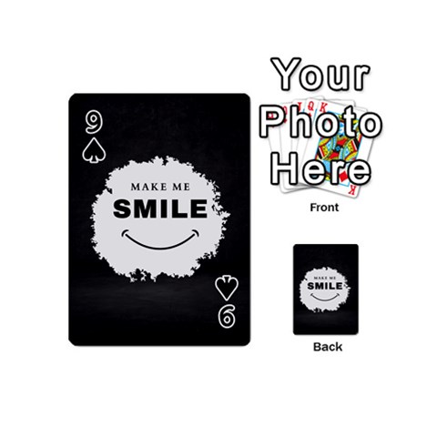 Black And White Simple Make Me Smile T Shirt 20250203 014057 0000 Playing Cards 54 Designs (Mini) from ArtsNow.com Front - Spade9