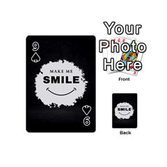 Black And White Simple Make Me Smile T Shirt 20250203 014057 0000 Playing Cards 54 Designs (Mini) from ArtsNow.com Front - Spade9