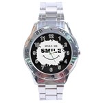 Black And White Simple Make Me Smile T Shirt 20250203 014057 0000 Stainless Steel Analogue Watch