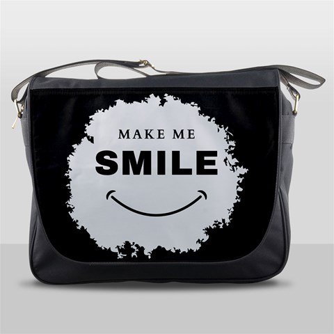 Black And White Simple Make Me Smile T Shirt 20250203 014057 0000 Messenger Bag from ArtsNow.com Front