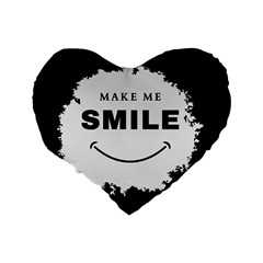 Black And White Simple Make Me Smile T Shirt 20250203 014057 0000 Standard 16  Premium Heart Shape Cushions from ArtsNow.com Back