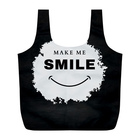 Black And White Simple Make Me Smile T Shirt 20250203 014057 0000 Full Print Recycle Bag (L) from ArtsNow.com Front