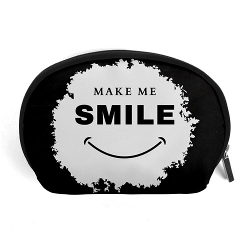 Black And White Simple Make Me Smile T Shirt 20250203 014057 0000 Accessory Pouch (Large) from ArtsNow.com Front