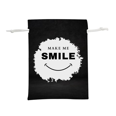 Black And White Simple Make Me Smile T Shirt 20250203 014057 0000 Lightweight Drawstring Pouch (S) from ArtsNow.com Front