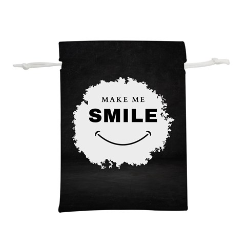 Black And White Simple Make Me Smile T Shirt 20250203 014057 0000 Lightweight Drawstring Pouch (L) from ArtsNow.com Front