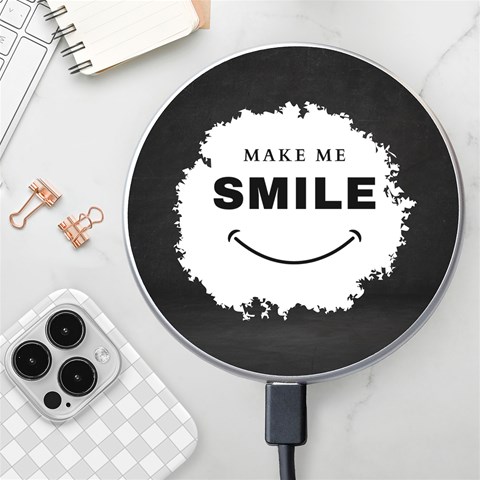 Black And White Simple Make Me Smile T Shirt 20250203 014057 0000 Wireless Fast Charger(White) from ArtsNow.com Front