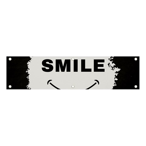 Black And White Simple Make Me Smile T Shirt 20250203 014057 0000 Banner and Sign 4  x 1  from ArtsNow.com Front