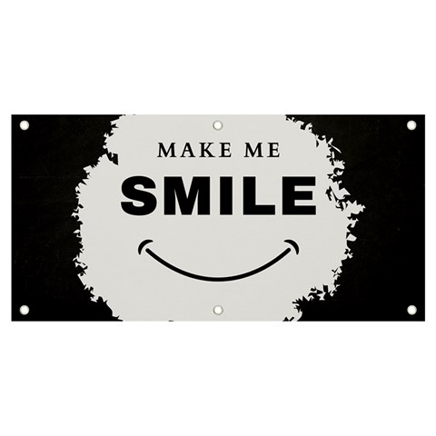 Black And White Simple Make Me Smile T Shirt 20250203 014057 0000 Banner and Sign 4  x 2  from ArtsNow.com Front