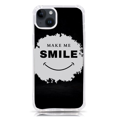 Black And White Simple Make Me Smile T Shirt 20250203 014057 0000 iPhone 14 Plus TPU UV Print Case from ArtsNow.com Front