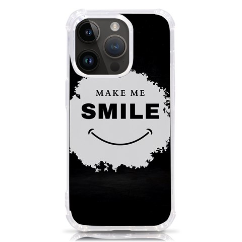 Black And White Simple Make Me Smile T Shirt 20250203 014057 0000 iPhone 14 Pro TPU UV Print Case from ArtsNow.com Front