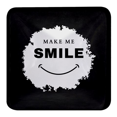 Black And White Simple Make Me Smile T Shirt 20250203 014057 0000 Square Glass Fridge Magnet (4 pack) from ArtsNow.com Front