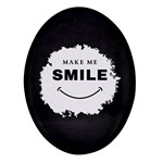 Black And White Simple Make Me Smile T Shirt 20250203 014057 0000 Oval Glass Fridge Magnet (4 pack)