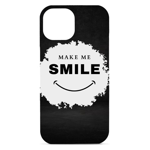 Black And White Simple Make Me Smile T Shirt 20250203 014057 0000 iPhone 15 Black UV Print PC Hardshell Case from ArtsNow.com Front