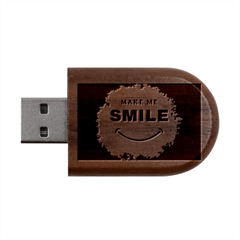 Black And White Simple Make Me Smile T Shirt 20250203 014057 0000 Wood Oval USB Flash Drive from ArtsNow.com USB