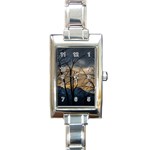 Tree silhouette at border of nahuel haupi lake, rio negro, argentina Rectangle Italian Charm Watch