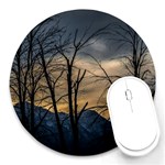 Tree silhouette at border of nahuel haupi lake, rio negro, argentina Round Mousepad