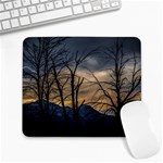 Tree silhouette at border of nahuel haupi lake, rio negro, argentina Large Mousepad