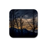 Tree silhouette at border of nahuel haupi lake, rio negro, argentina Rubber Coaster (Square)