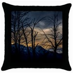 Tree silhouette at border of nahuel haupi lake, rio negro, argentina Throw Pillow Case (Black)