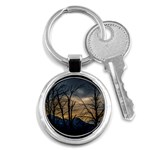 Tree silhouette at border of nahuel haupi lake, rio negro, argentina Key Chain (Round)