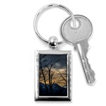 Tree silhouette at border of nahuel haupi lake, rio negro, argentina Key Chain (Rectangle)