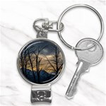 Tree silhouette at border of nahuel haupi lake, rio negro, argentina Nail Clippers Key Chain