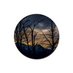 Tree silhouette at border of nahuel haupi lake, rio negro, argentina Rubber Coaster (Round)