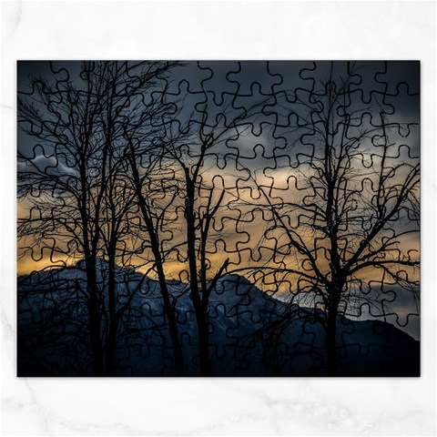 Tree silhouette at border of nahuel haupi lake, rio negro, argentina Rectangular Jigsaw Puzzl from ArtsNow.com Front