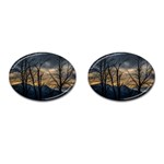 Tree silhouette at border of nahuel haupi lake, rio negro, argentina Cufflinks (Oval)