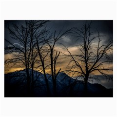 Tree silhouette at border of nahuel haupi lake, rio negro, argentina Large Glasses Cloth (2 Sides) from ArtsNow.com Front