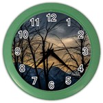 Tree silhouette at border of nahuel haupi lake, rio negro, argentina Color Wall Clock