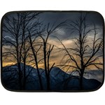 Tree silhouette at border of nahuel haupi lake, rio negro, argentina Fleece Blanket (Mini)