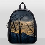 Tree silhouette at border of nahuel haupi lake, rio negro, argentina School Bag (Small)