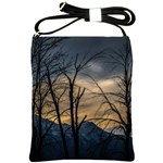 Tree silhouette at border of nahuel haupi lake, rio negro, argentina Shoulder Sling Bag